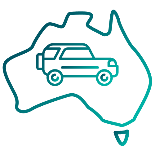 Car inside a map of Australia
